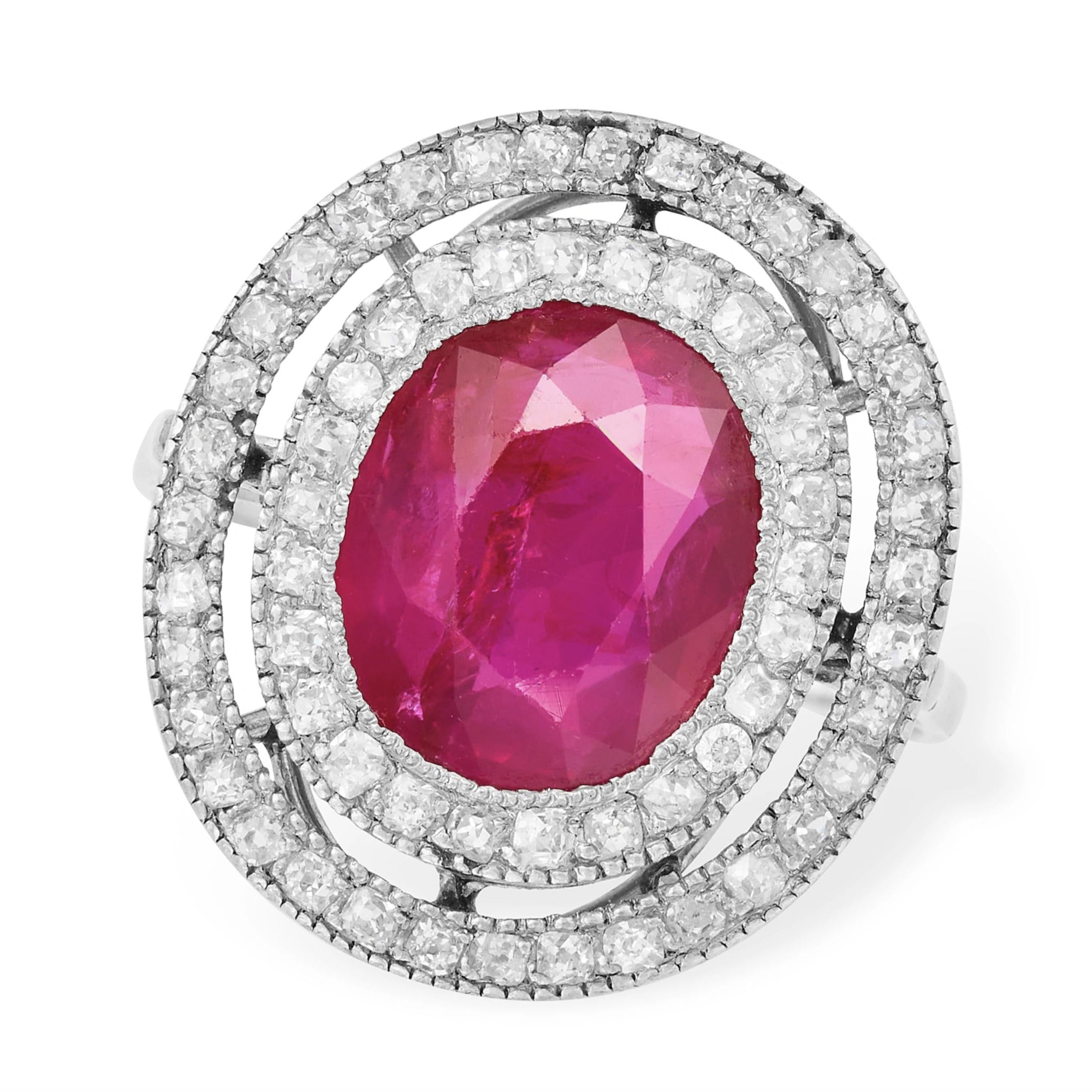 Art Deco Burma Ruby and Diamond Ring