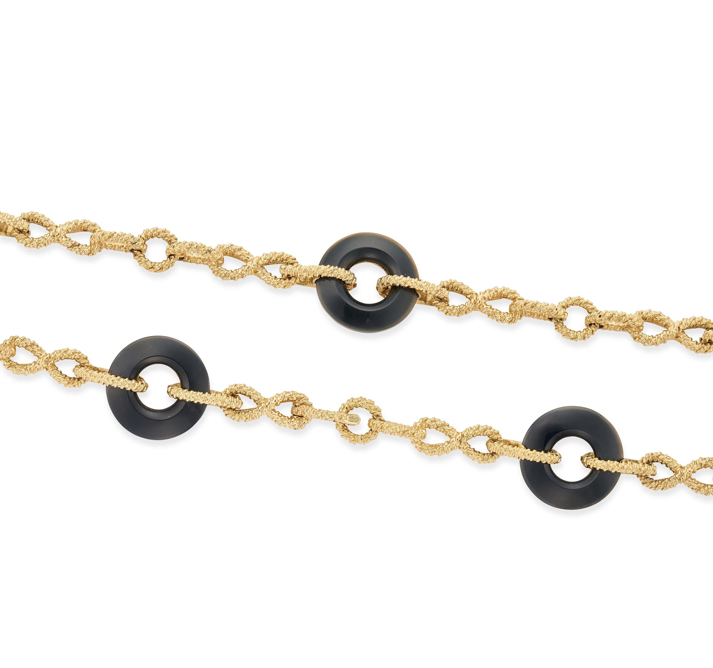 18k Gold Van Cleef & Arpels Onyx Necklace