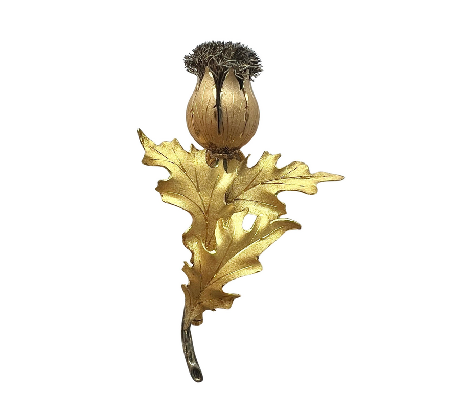 Mario Buccellati 18k Gold Thistle Brooch