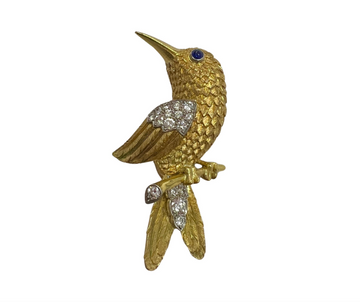 Cartier Yellow Gold Diamond Bird Brooch
