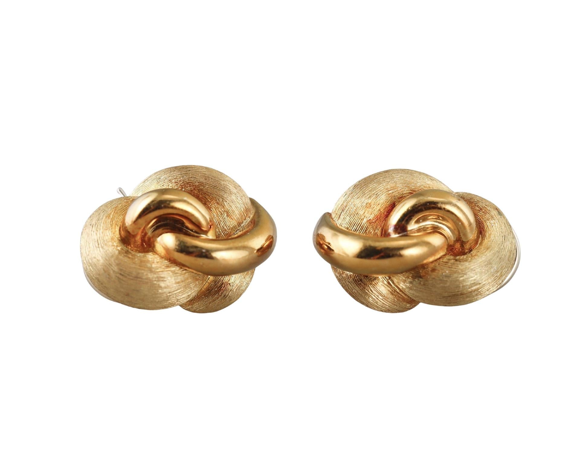 Henry Dunay 'sabi' Finish 18k Yellow Gold Knot Earrings