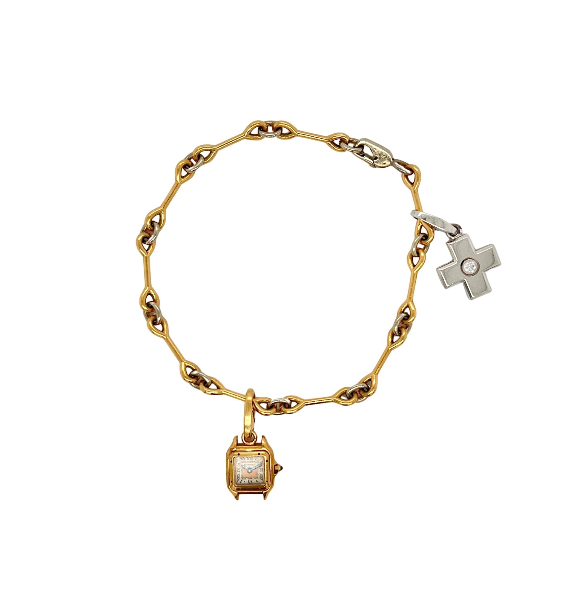 Cartier 18k Yellow and White Gold Cute Charm Bracelet