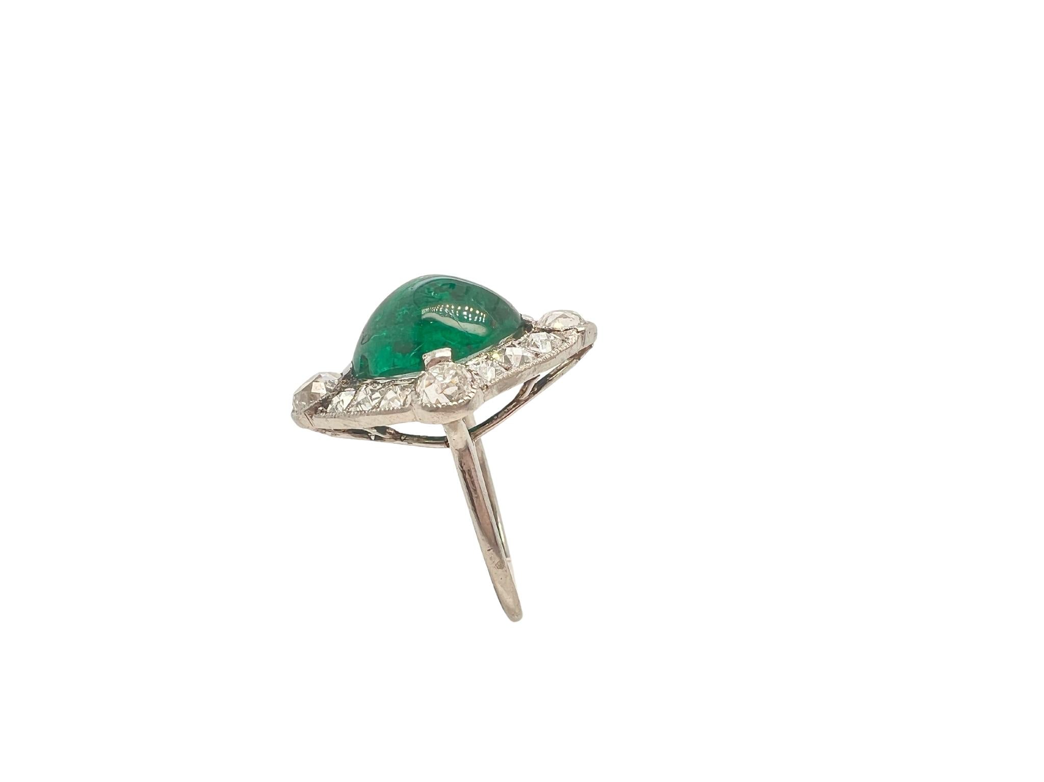 Cartier Platinum Emerald and Diamond Dress Ring