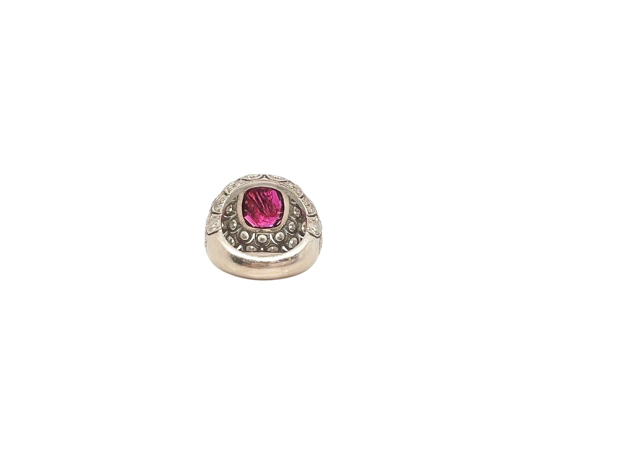 Burma Ruby and Diamond Ring