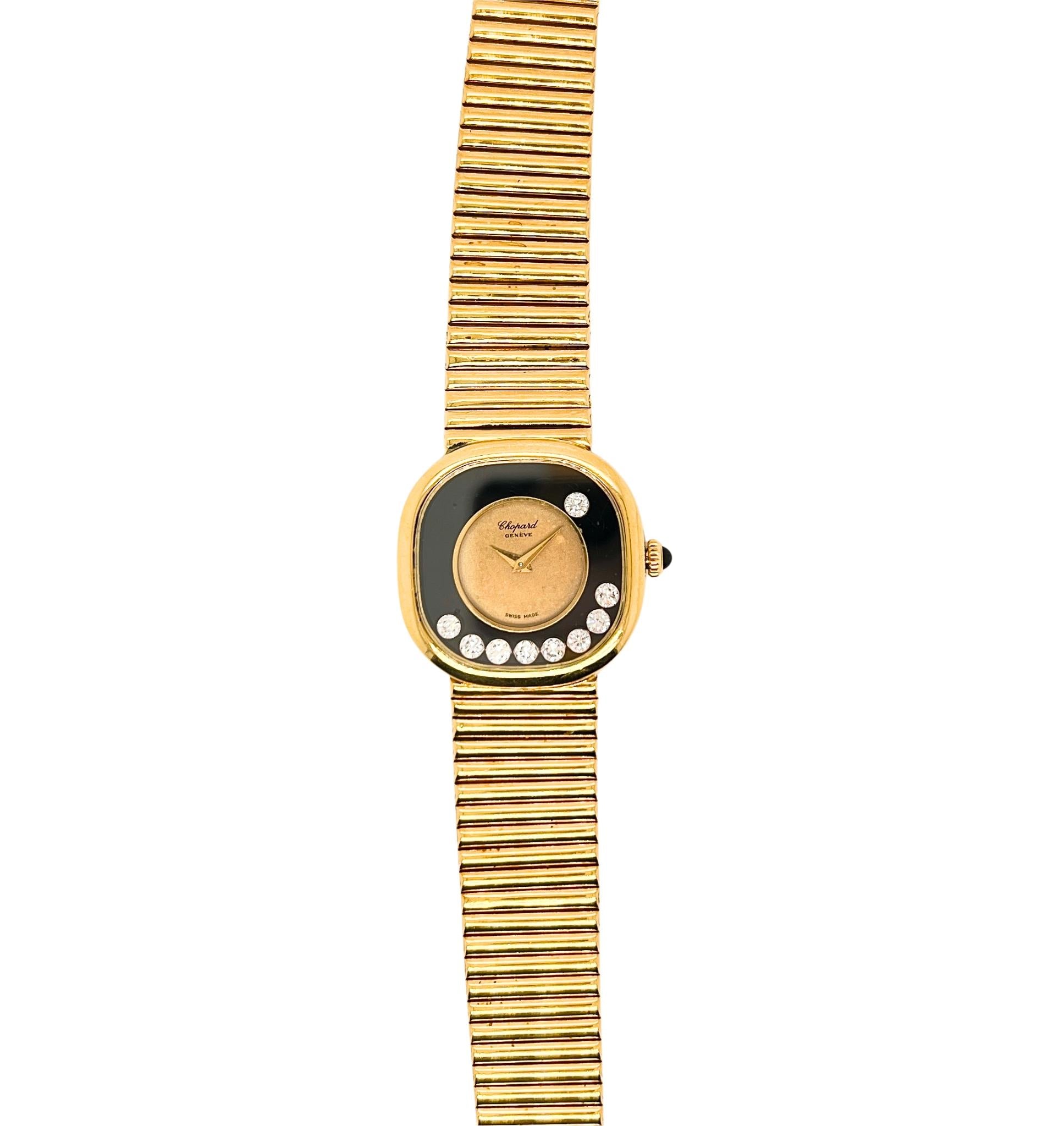 Chopard Happy 18k Yellow Gold Diamond Ladies Watch