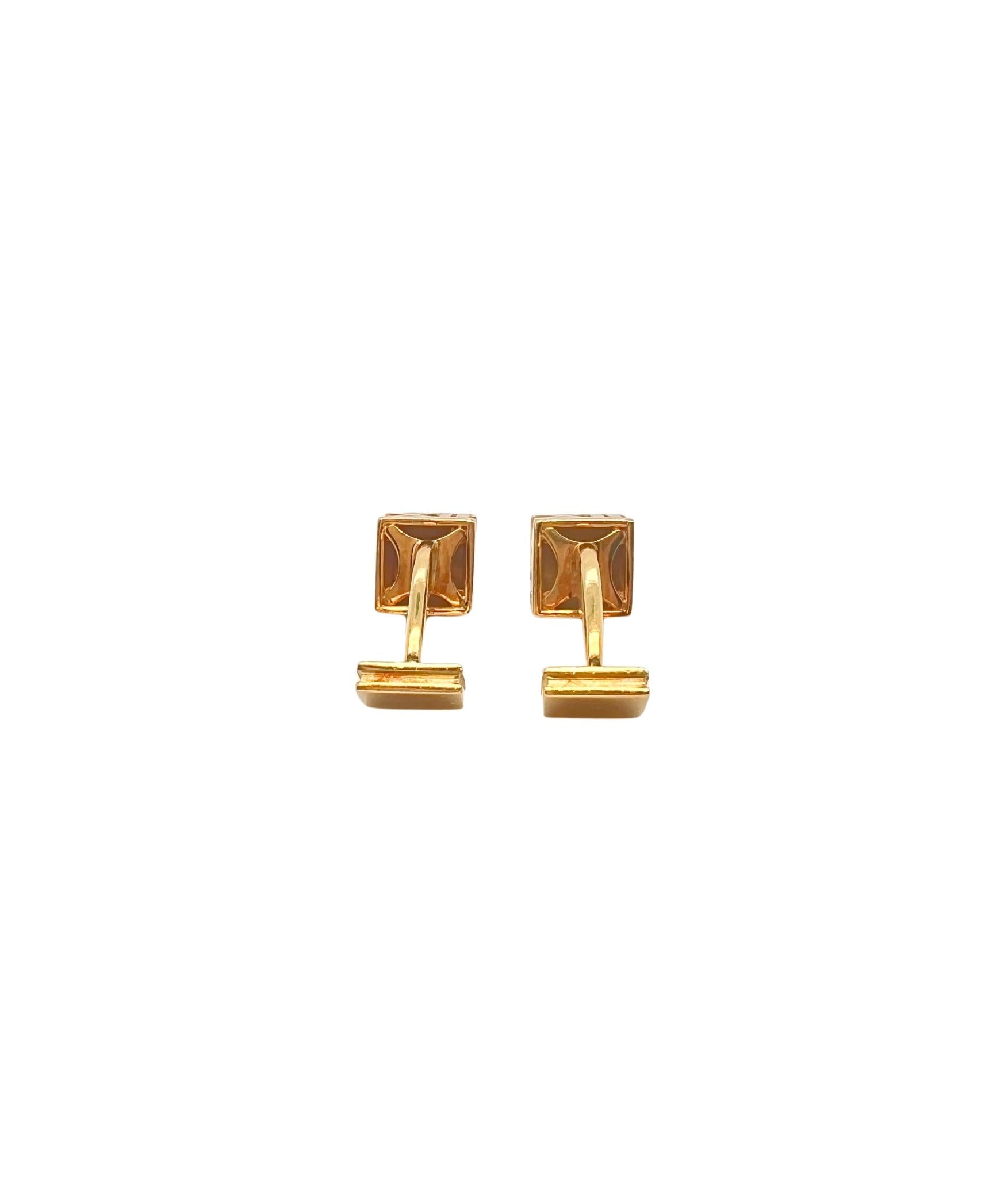 TIFFANY & Co. Atlas 18K Gold Numeric Cube Cufflinks