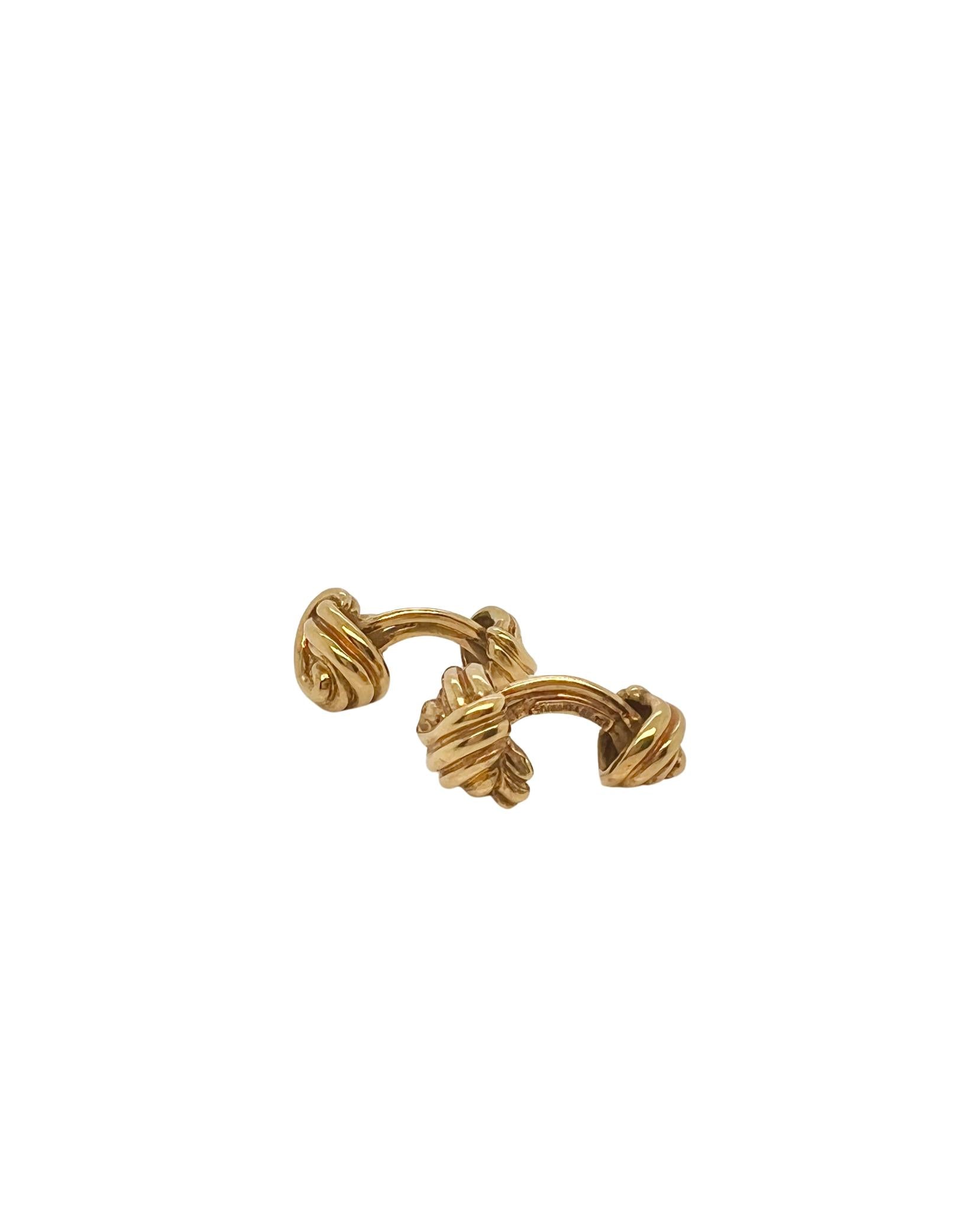 Tiffany & Co 18K Yellow Gold Knot Cufflinks