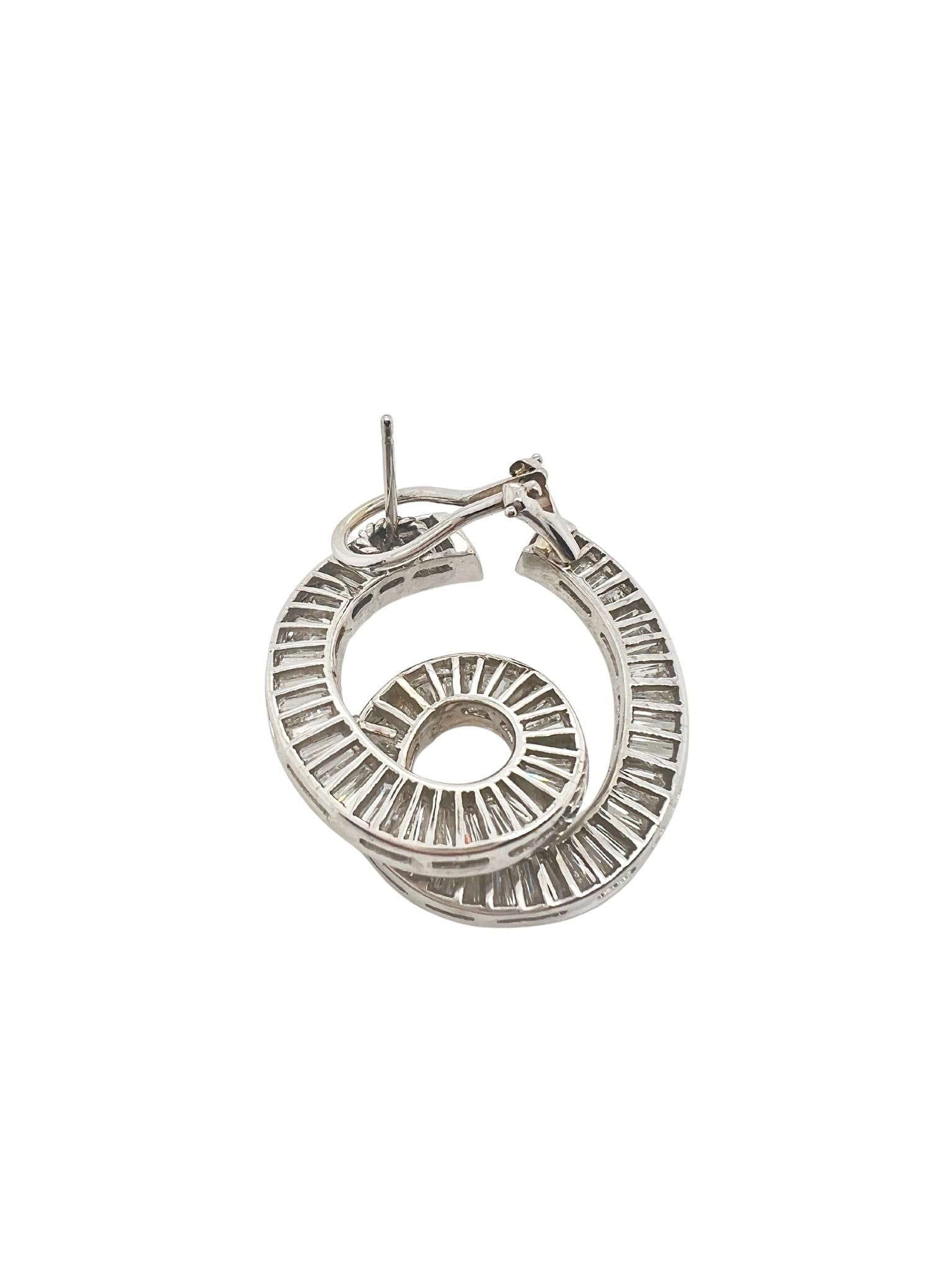 Pair of White Gold and Diamond Earrings