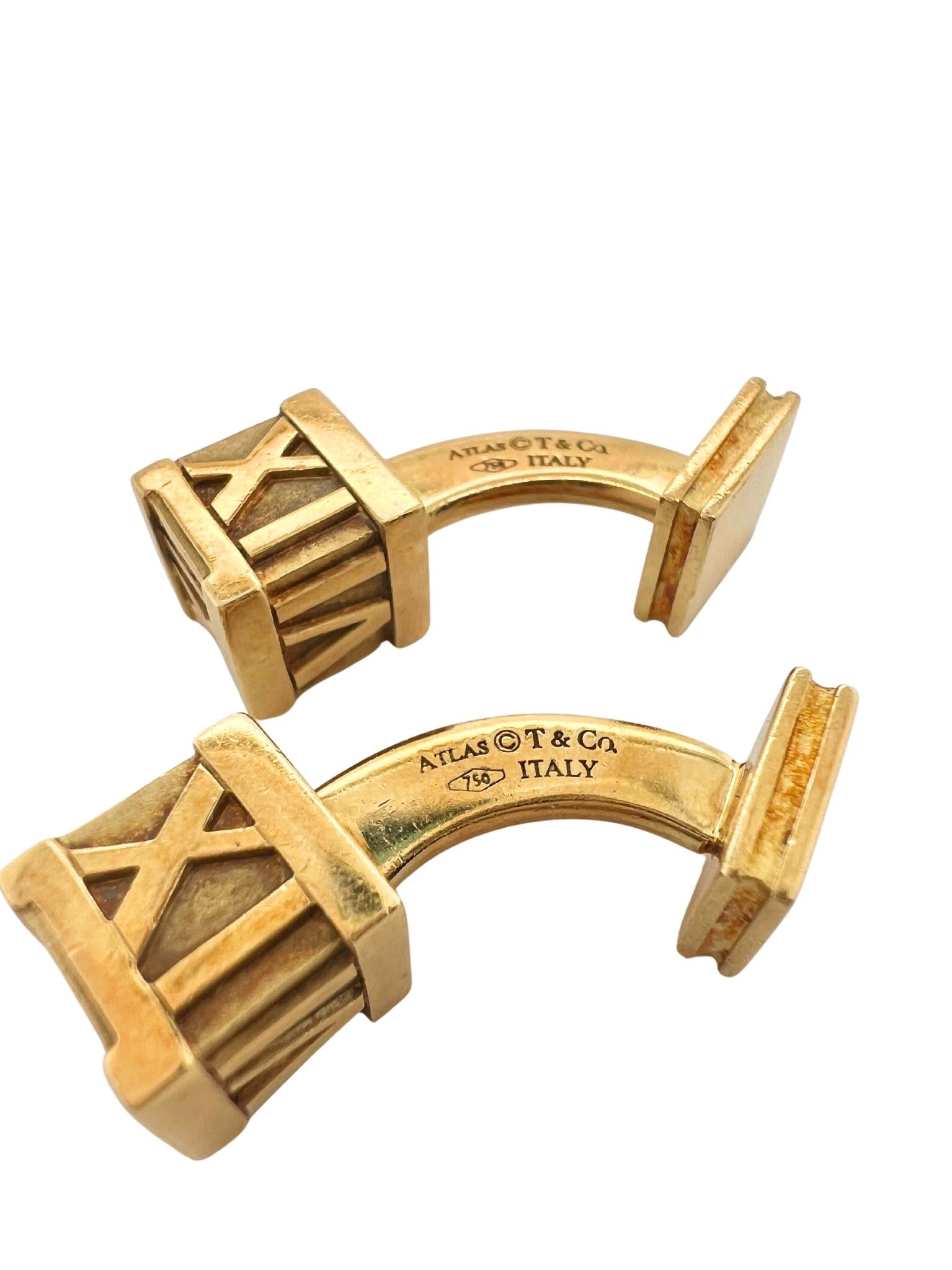 TIFFANY & Co. Atlas 18K Gold Numeric Cube Cufflinks