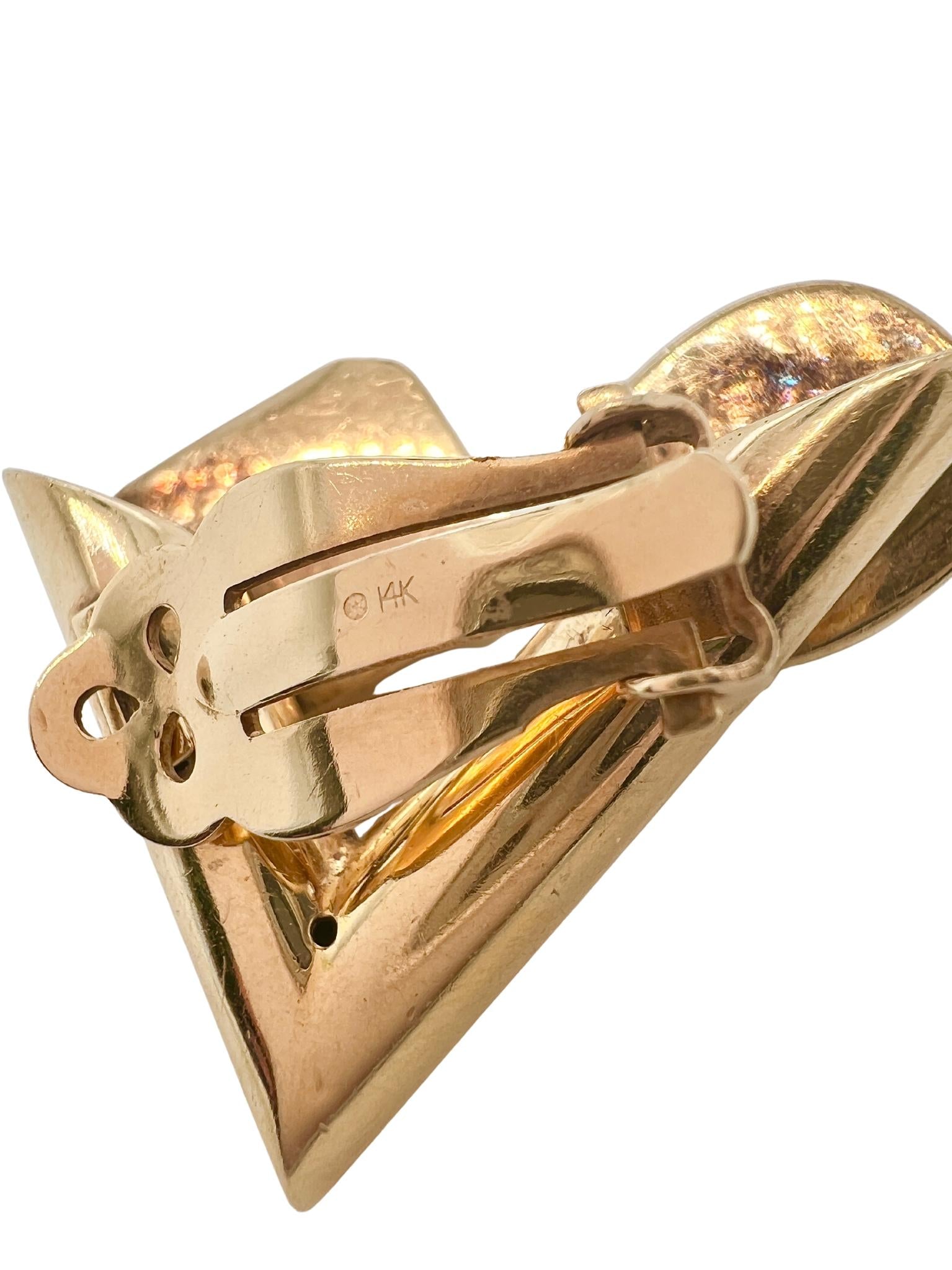 Pair of 14k Gold, Amethyst and Blue Topaz Earclips