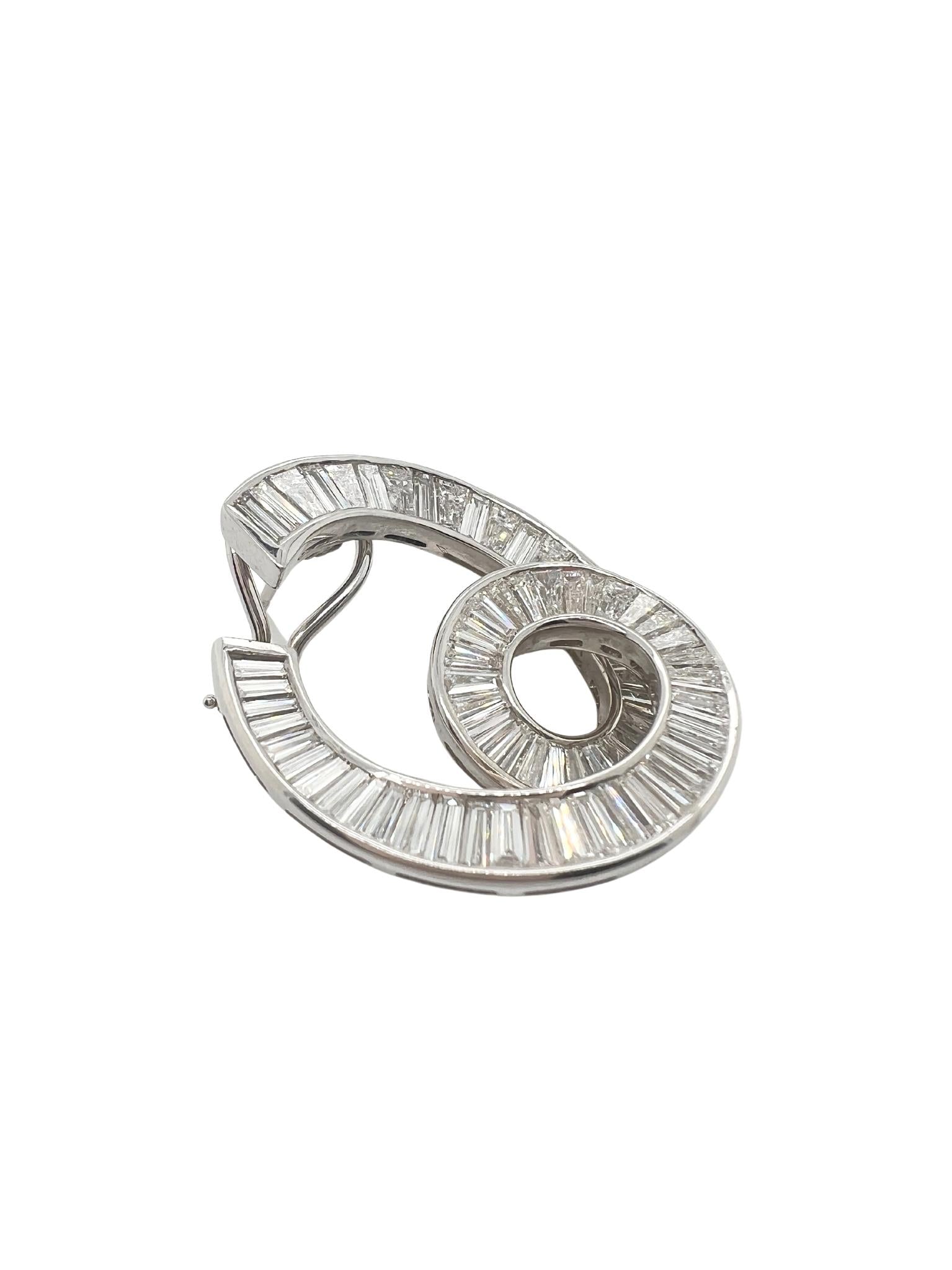 Pair of White Gold and Diamond Earrings