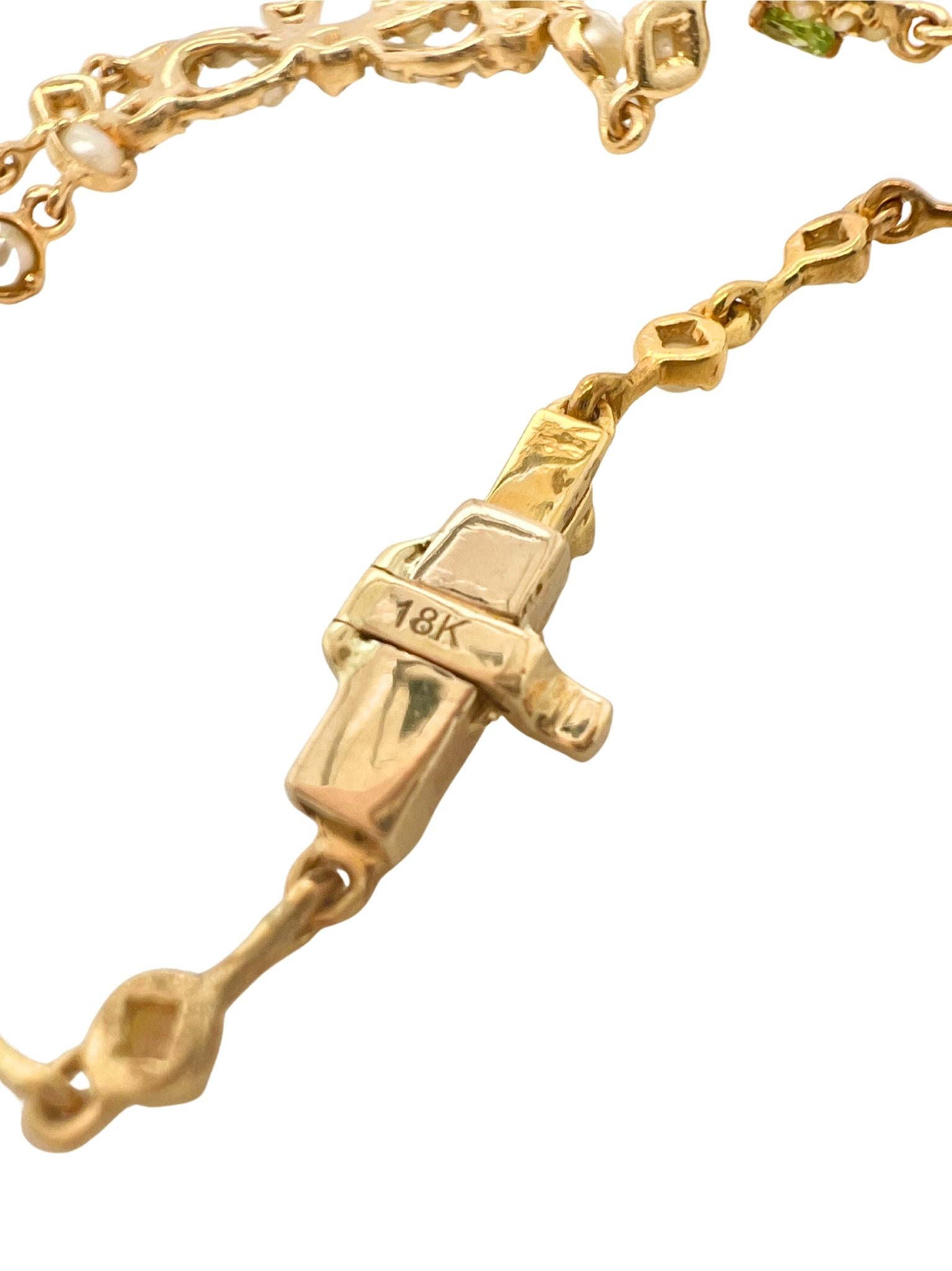 Victorian 18K Yellow Gold Seed Pearl Bracelet