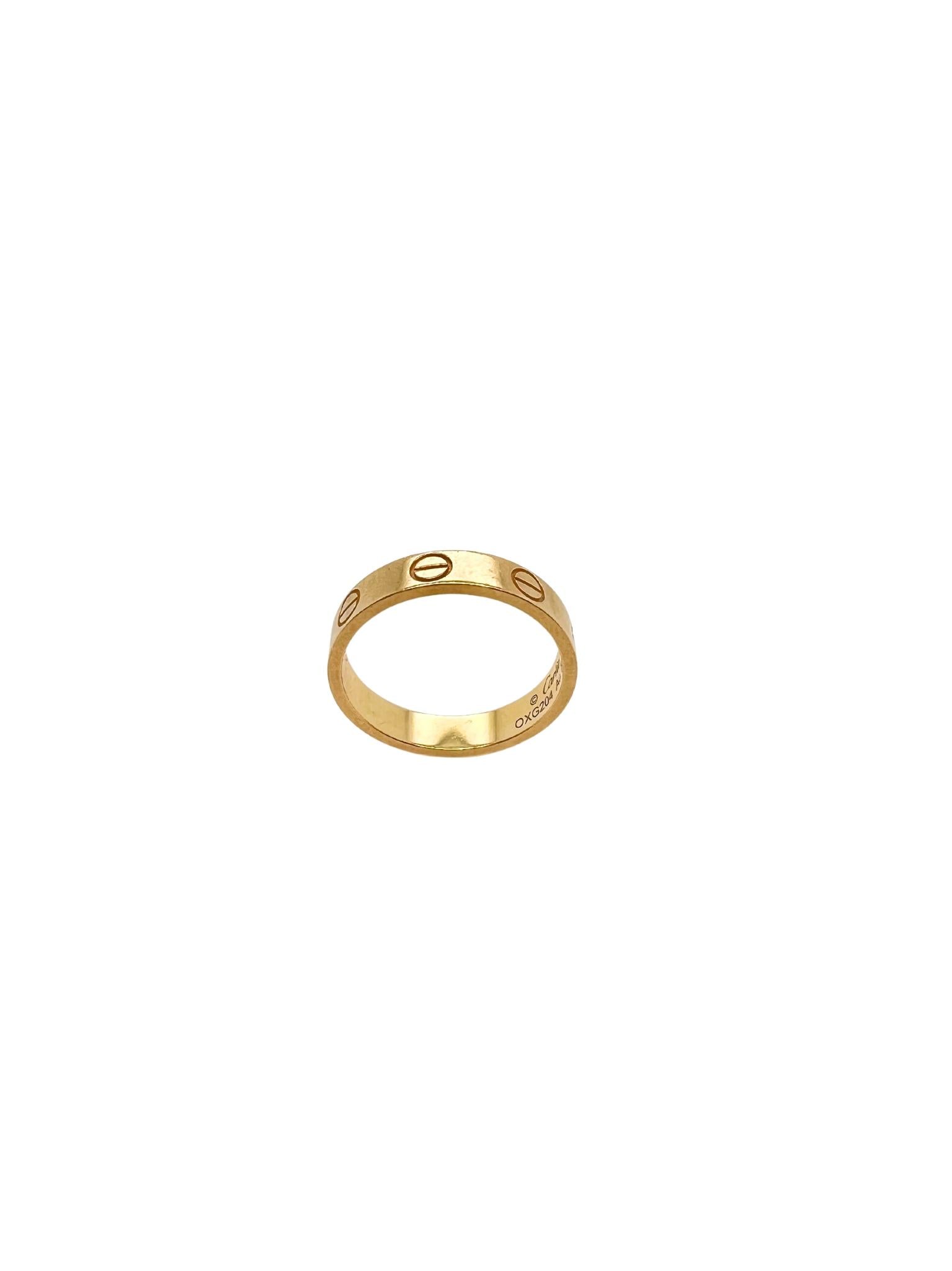 Cartier 18k Yellow Gold Love Band Ring