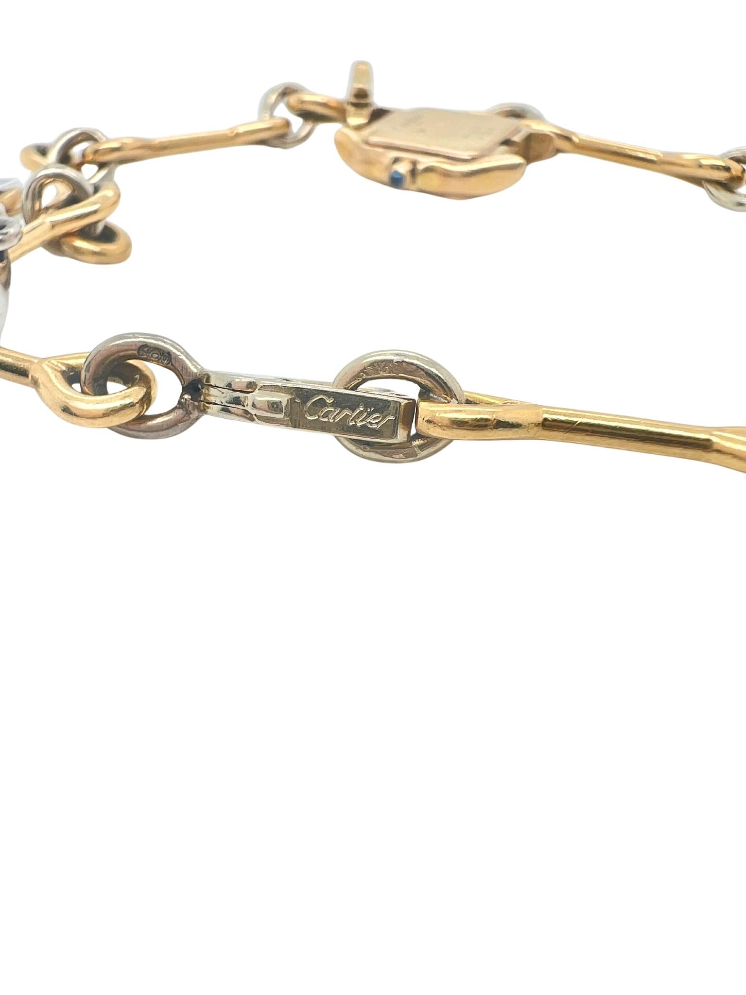 Cartier 18k Yellow and White Gold Cute Charm Bracelet