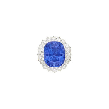 46.31 Carat AGL Ceylon Sapphire Diamond Ring