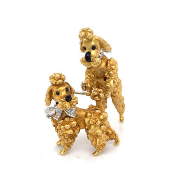 Cartier set of Diamond and Gold Dog Brooches