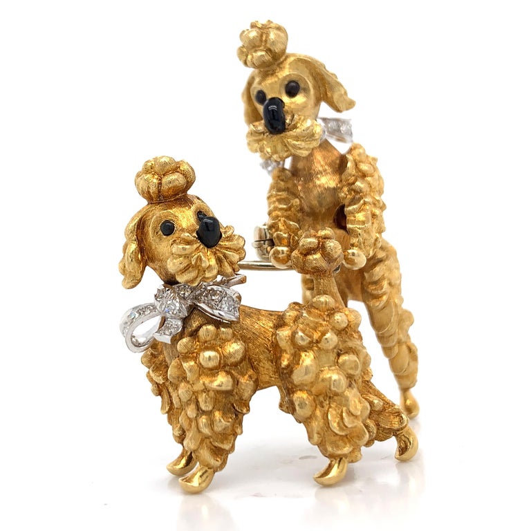 Cartier set of Diamond and Gold Dog Brooches