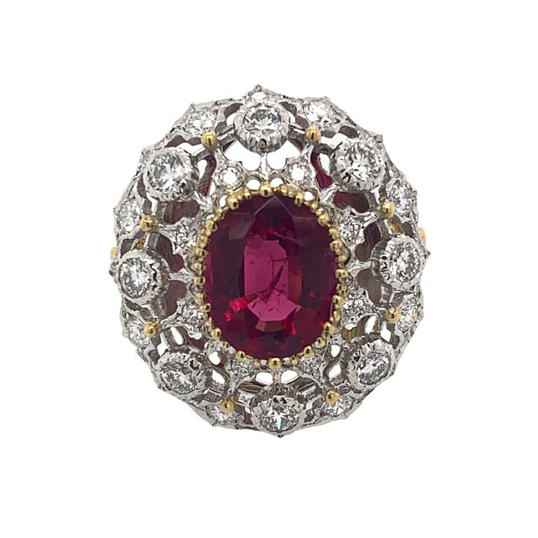 Buccellati 18 Karat Gold Diamond and Tourmaline Ring