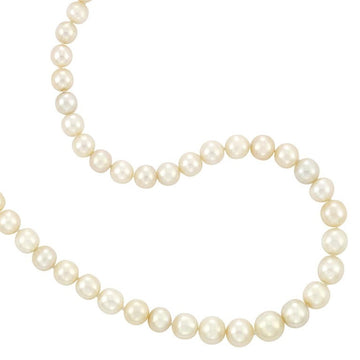 Natural and Cultured Pearl Necklace with Platinum and Diamond Clasp