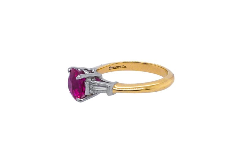 Tiffany & Co. 18 Karat Gold, Platinum, Ruby and Diamond Ring