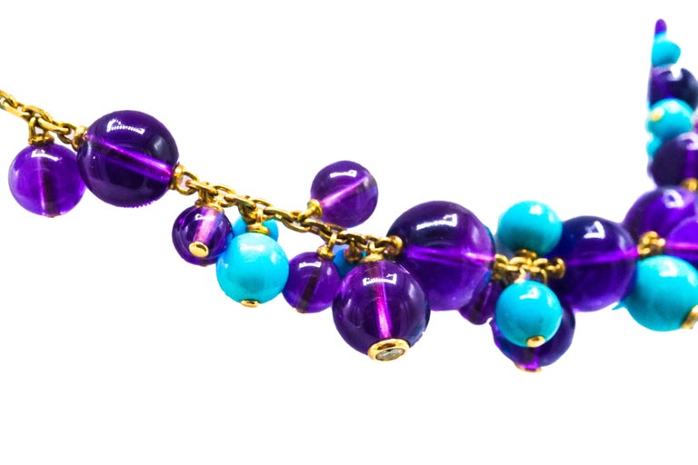 Cartier, France Turquoise, Amethyst and Diamond Necklace