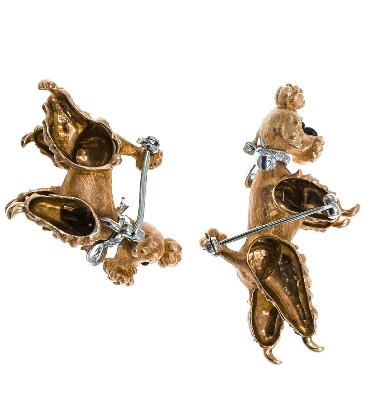 Cartier set of Diamond and Gold Dog Brooches