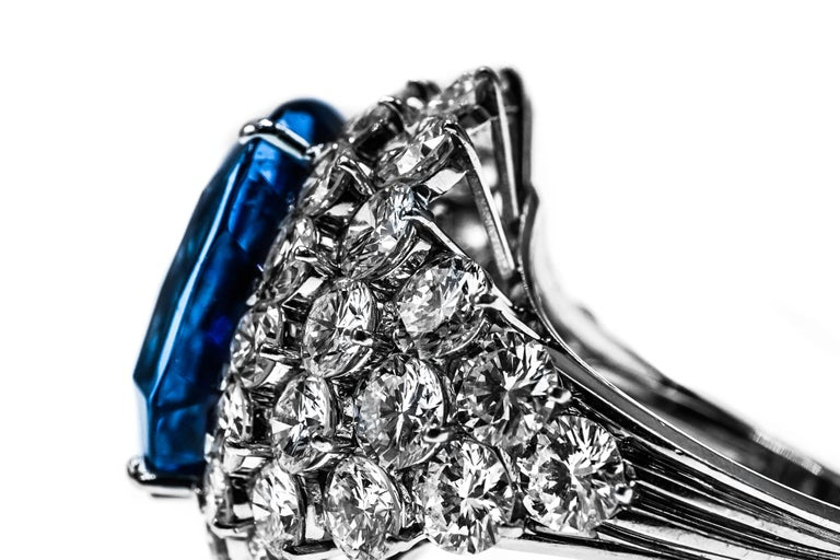 46.31 Carat AGL Ceylon Sapphire Diamond Ring