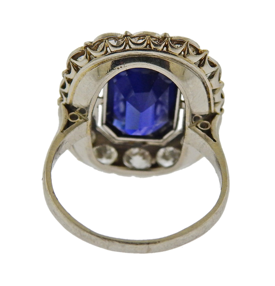Platinum Diamond Sapphire Ring