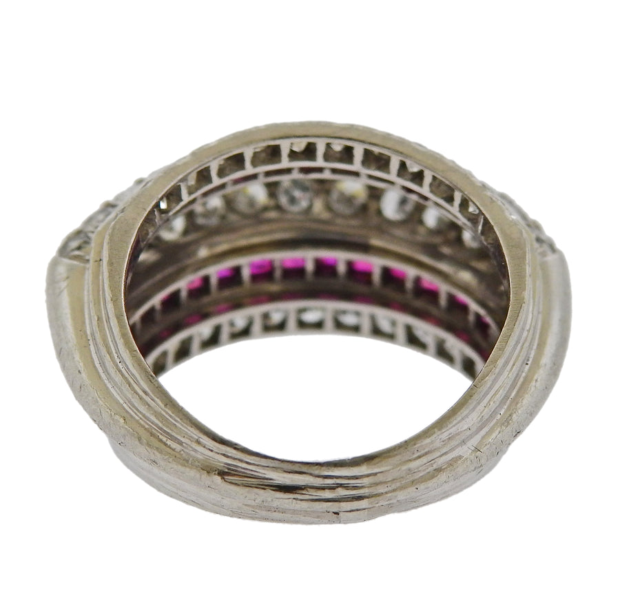 Platinum Ruby and Diamond Band