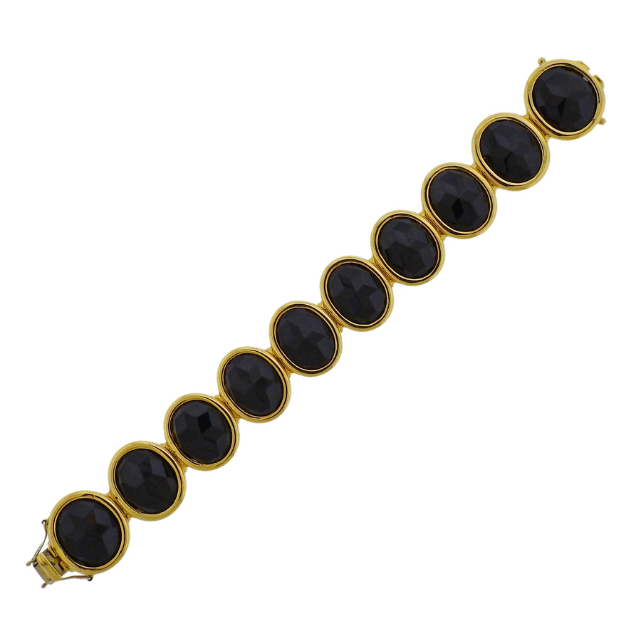 Faceted Onyx Gold Bracelet