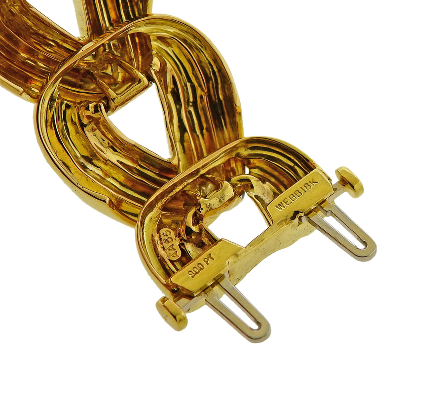 David Webb Diamond Gold Platinum Watch Bracelet