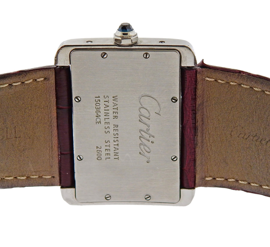 Cartier Tank Divan Stainless Steel Unisex Wristwatch