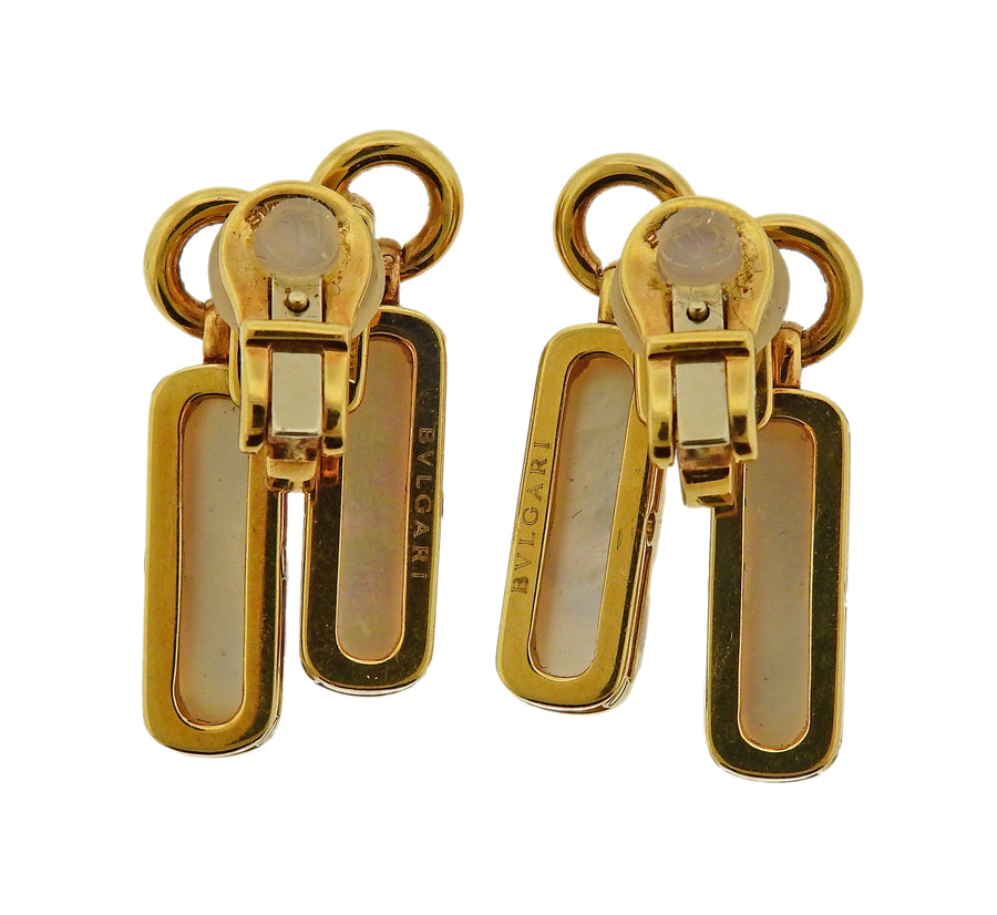 Bulgari Optical Illusion Mother of Pearl Gold Earrings