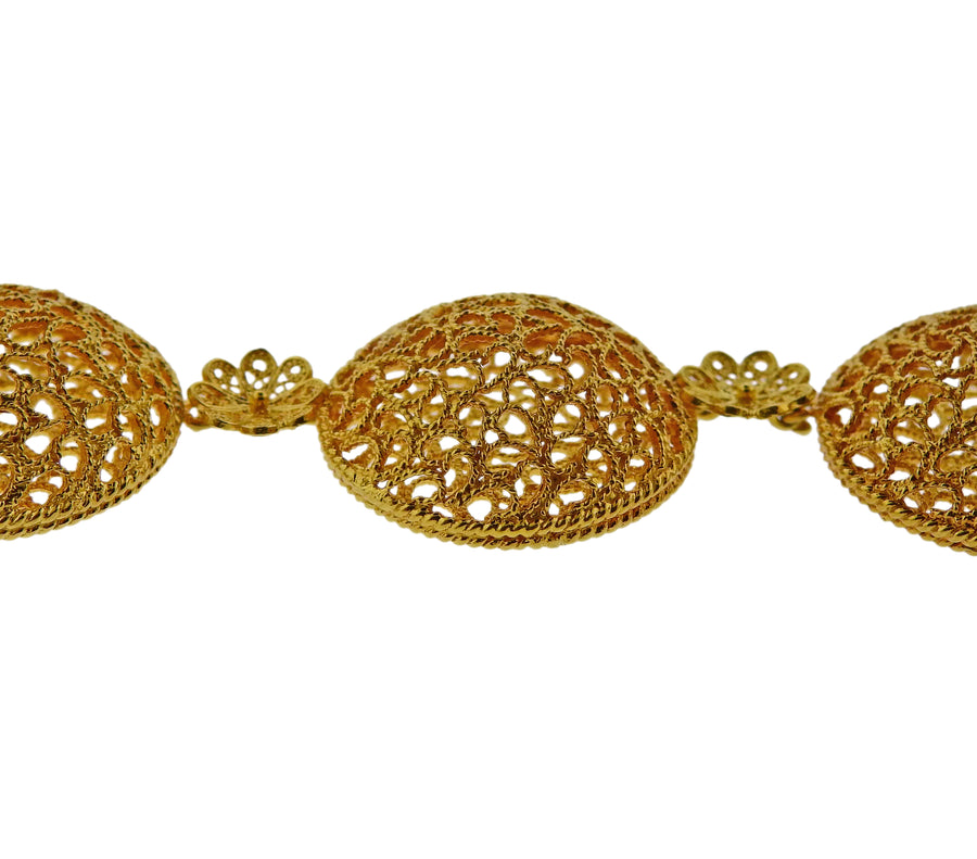 Buccellati 18 Karat Gold Open Works Filigree Round Necklace