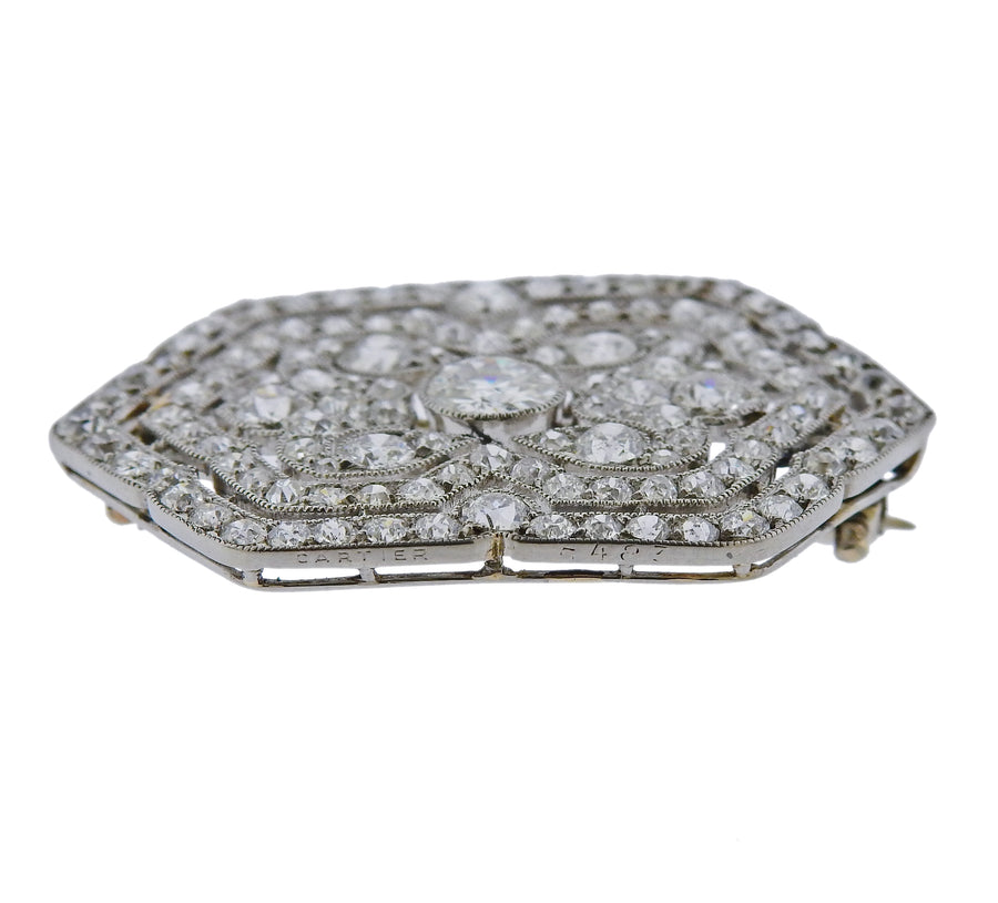 Cartier Art Deco 1920s Diamond Platinum Brooch