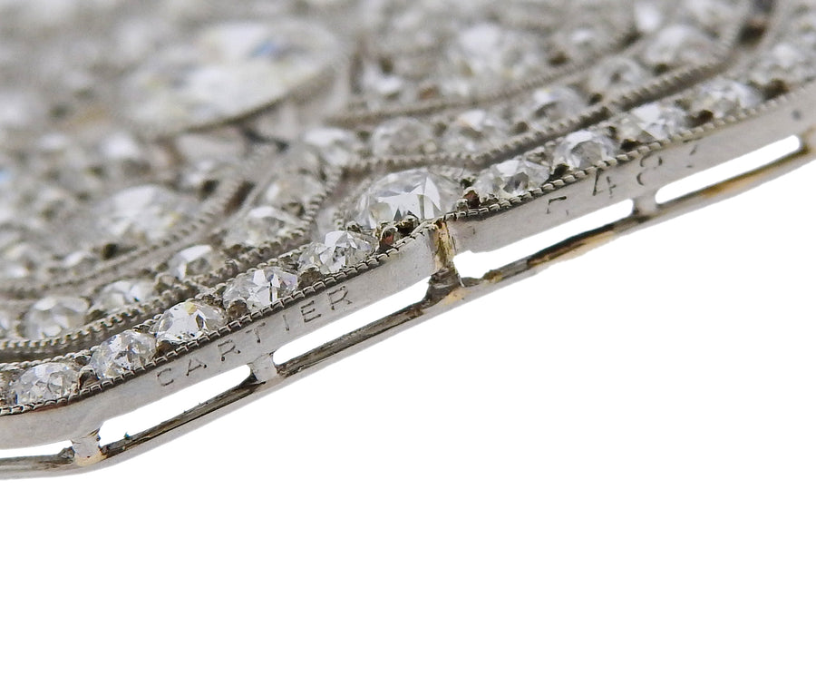 Cartier Art Deco 1920s Diamond Platinum Brooch