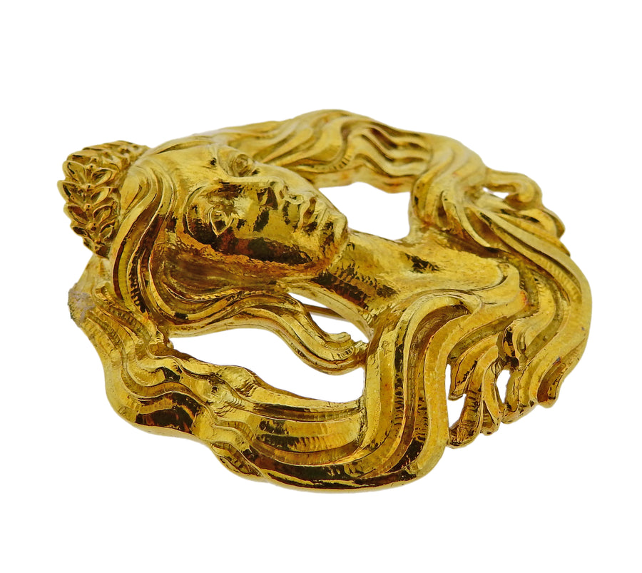David Webb Gold Brooch Pendant