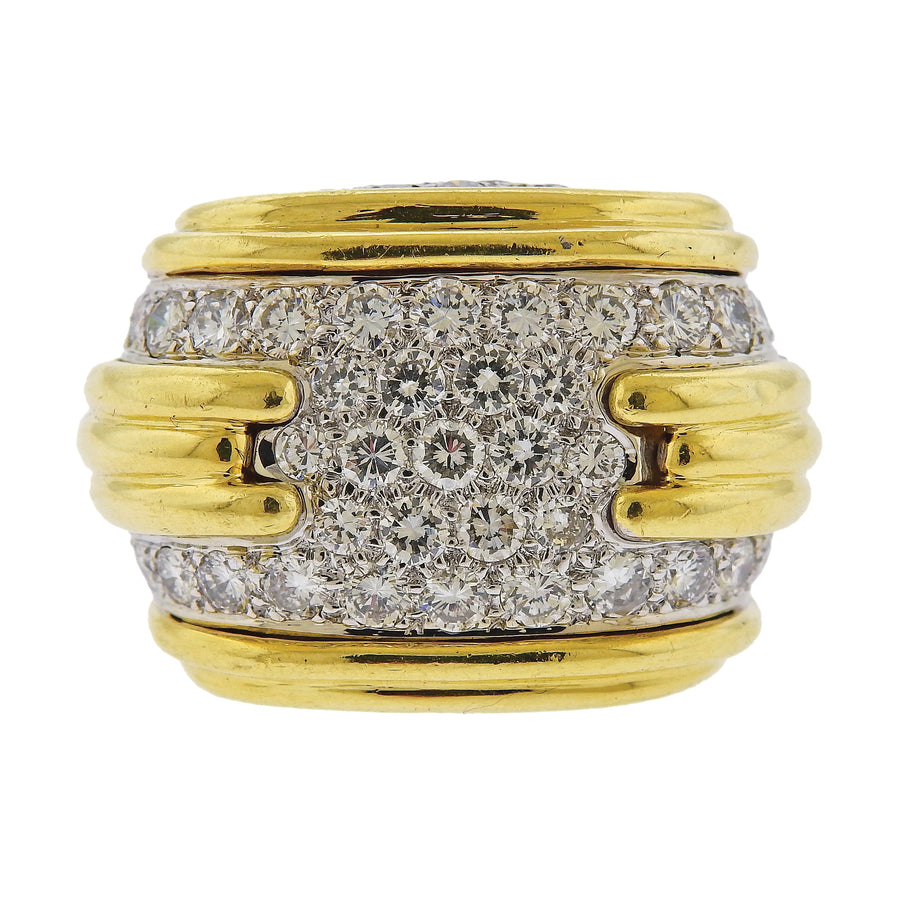 David Webb Diamond Gold Cocktail Ring