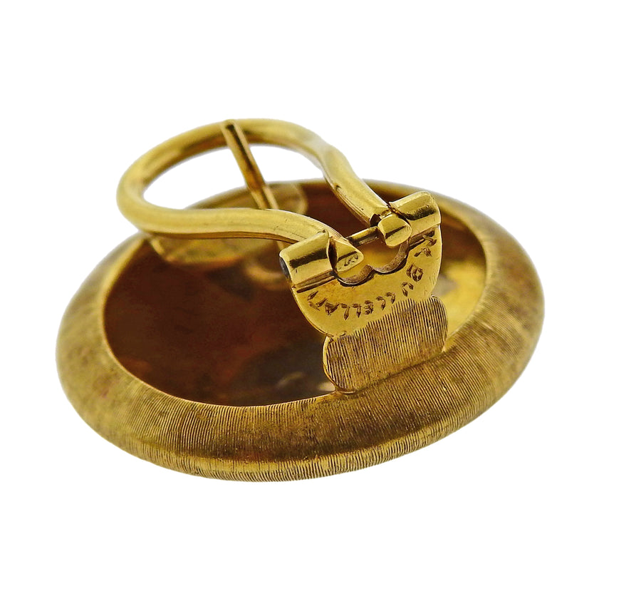 Buccellati Two Tone Gold Button Earrings