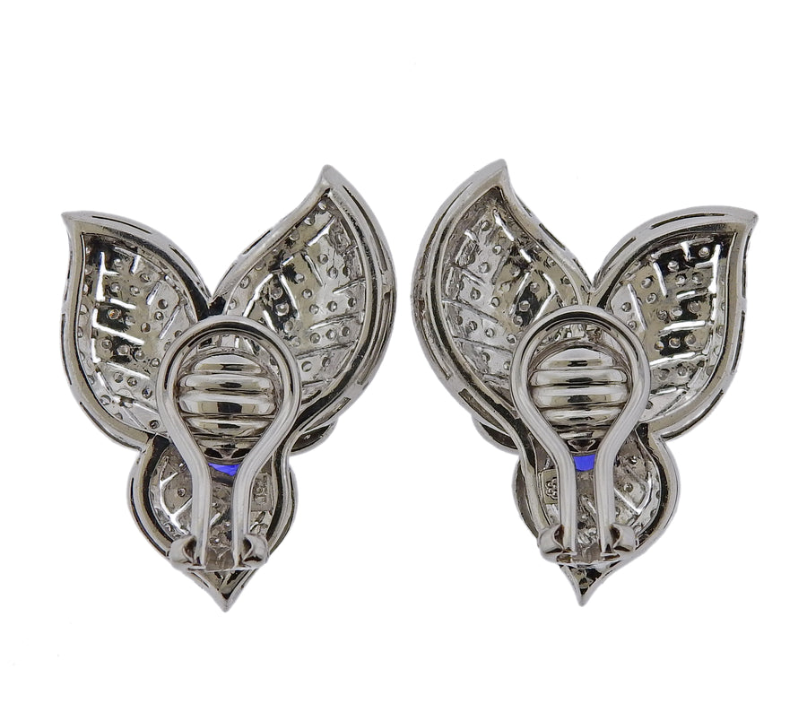 Diamond Sapphire Gold Earrings