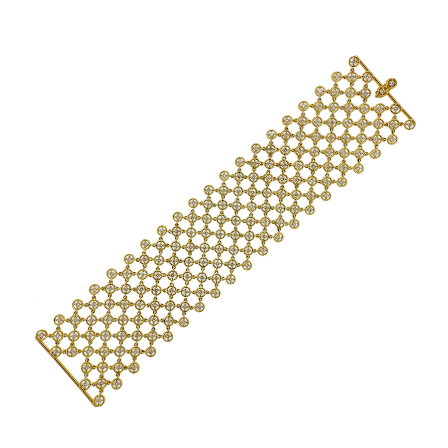 Diamond Gold Mesh Bracelet