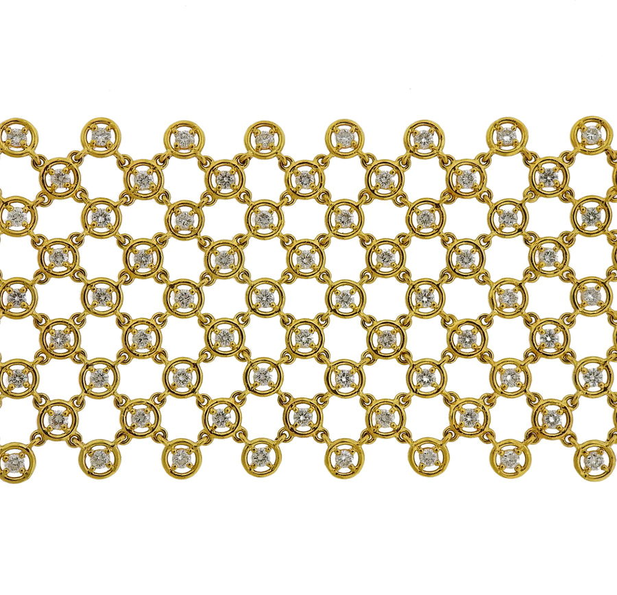 Diamond Gold Mesh Bracelet