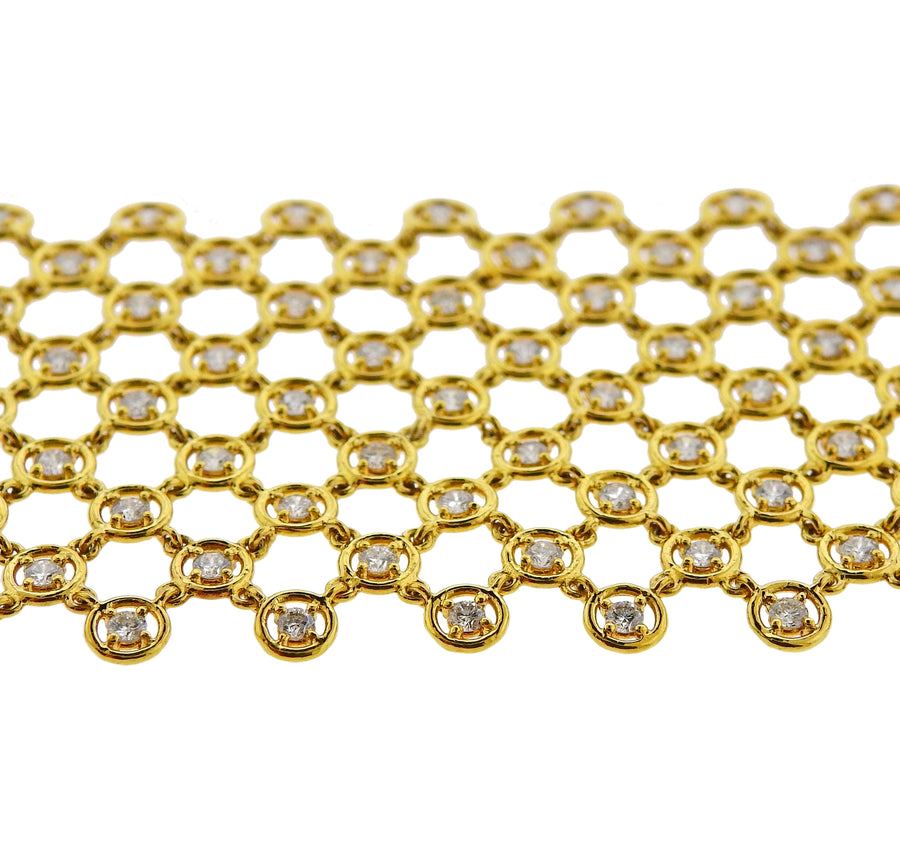 Diamond Gold Mesh Bracelet