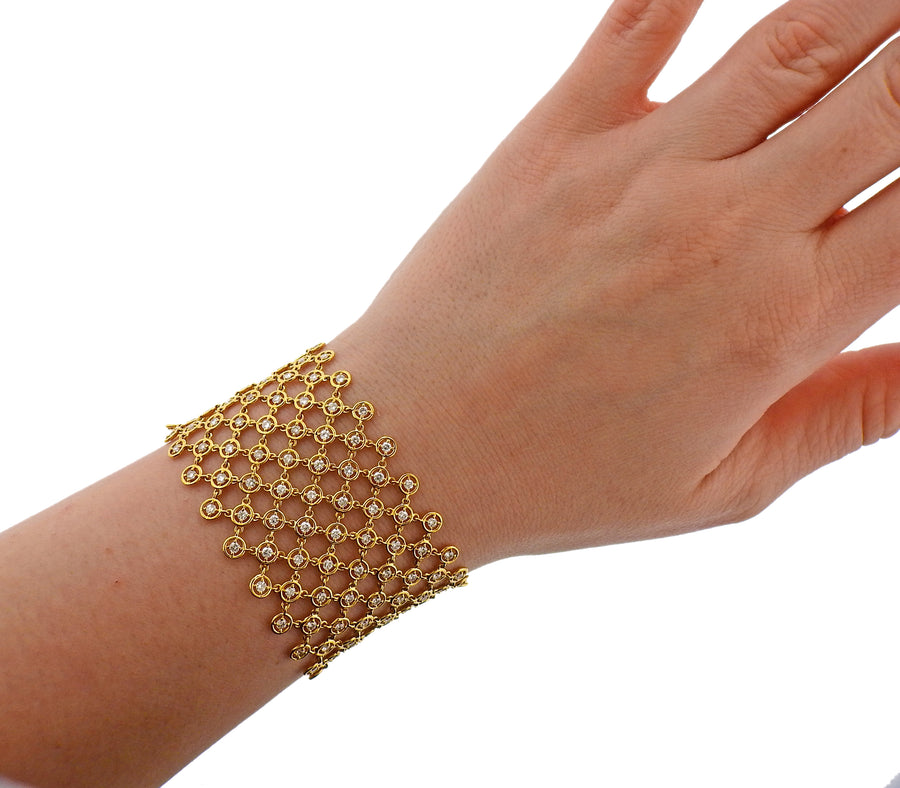 Diamond Gold Mesh Bracelet