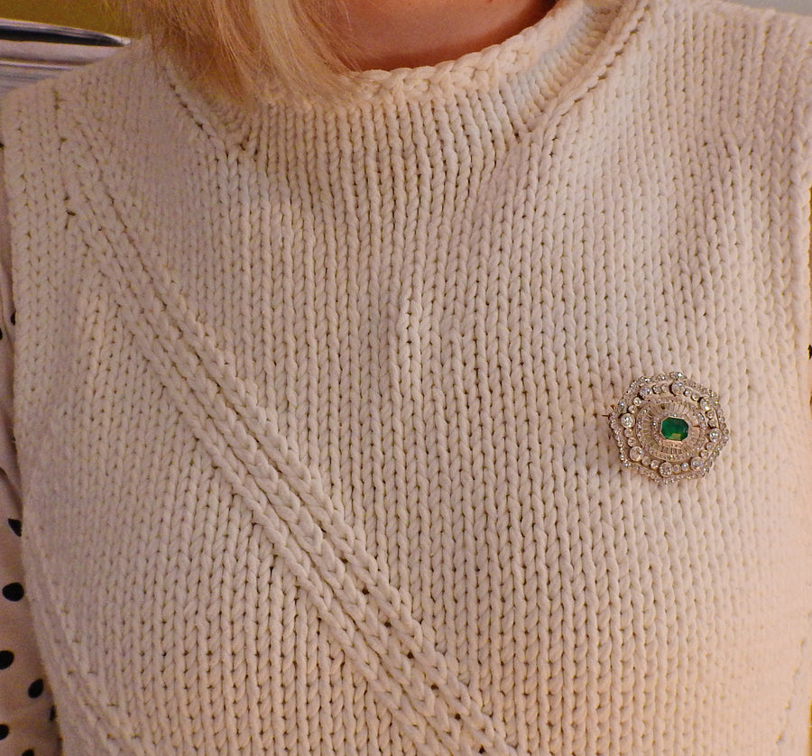 Vintage Brown , Gold and White Jumper For Sale at 1stDibs