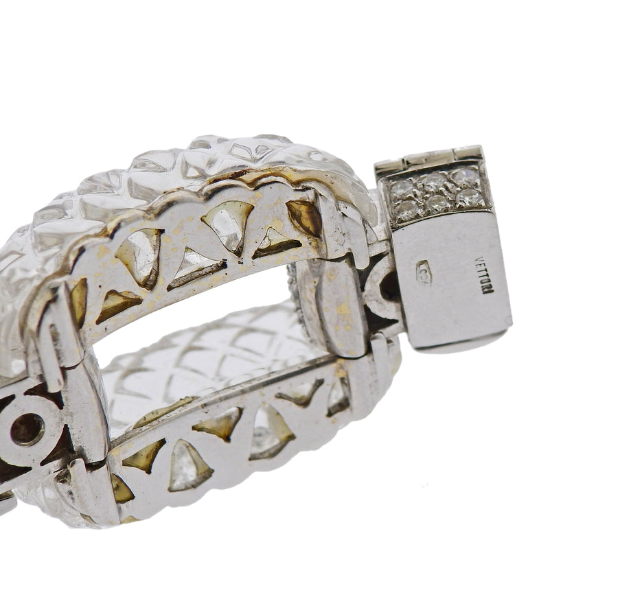 Vettori Carved Crystal Diamond Gold Bracelet