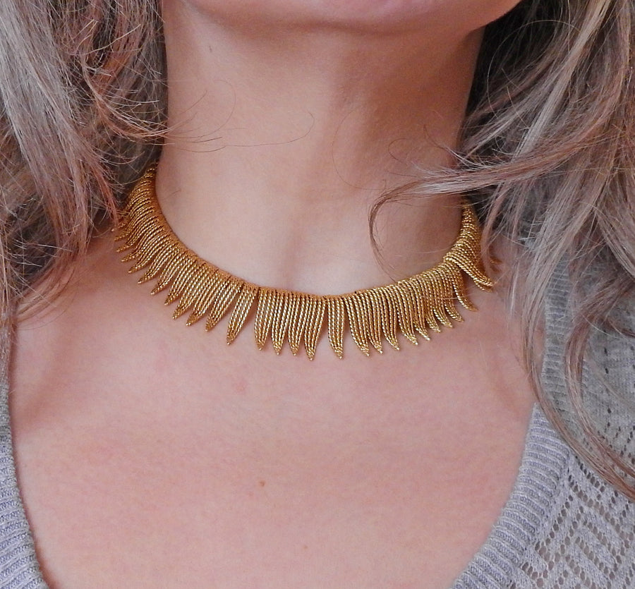 Honora Gold Feather Motif Necklace