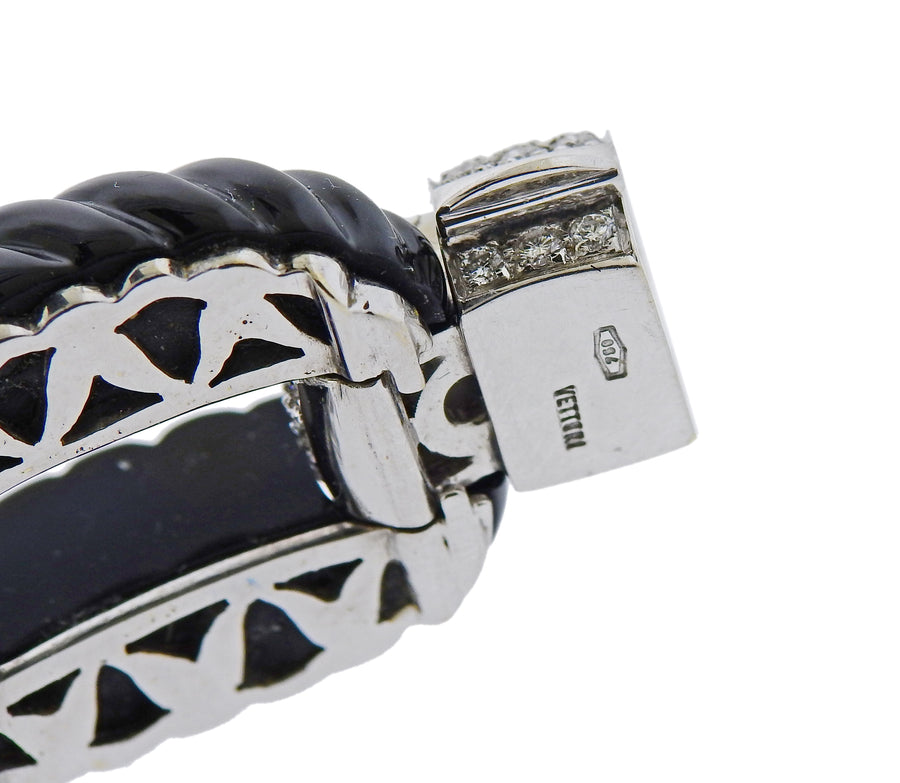 Vettori Carved Onyx Diamond Gold Bracelet