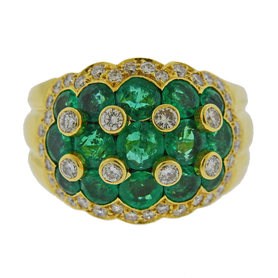 Van Cleef & Arpels Emerald Diamond Gold Ring