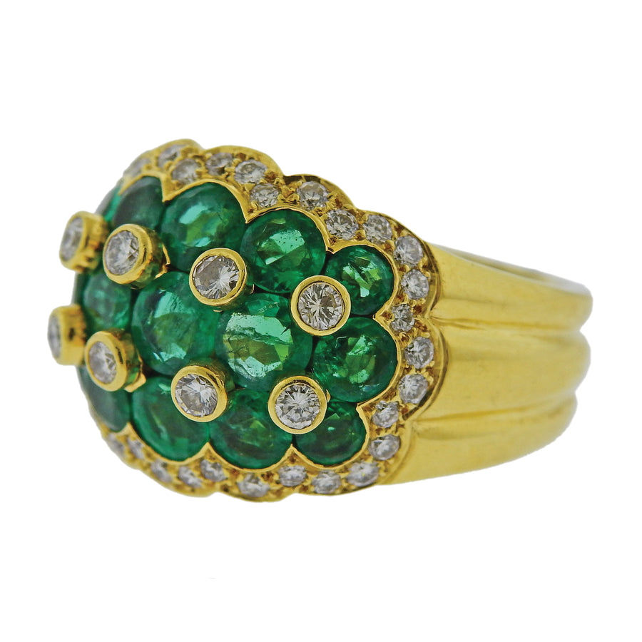 Van Cleef & Arpels Emerald Diamond Gold Ring